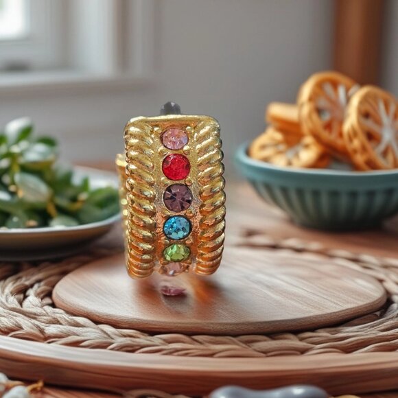 Prismatic Enigma Gold-Plated Hoop Earrings - Picture 8 of 8